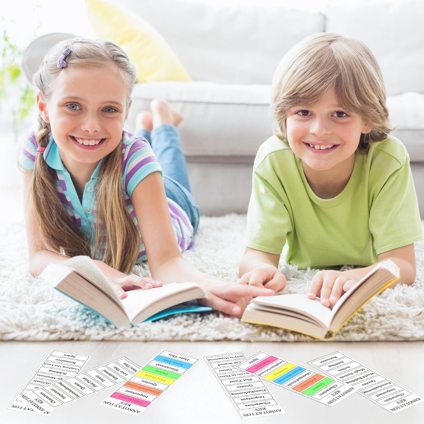 COcnny Annotation Key Bookmark Set - 120pcs Book Tabs Annotating Kit, Annotation Page Index Tabs Marker Supplies, Book Tracker Bookmarks Flags Strip Bulk Records for Teacher Student Classroom Library
