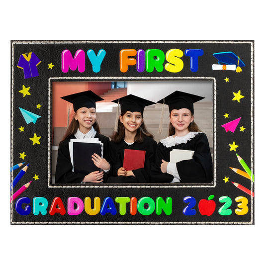 COcnny Kindergarten Graduation Picture Frame, Preschool 2023 My First Graduation Decorations, Congratulations Kindergarten Grad Gifts Photo Frame Decor, Graduation Party Supplies for Kids (4” x 6”)