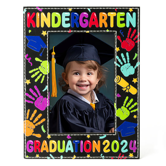 COcnny Kindergarten Graduation Photo Frame - 2024 Preschool Nursery Graduation Decorations, Congratulations Kindergarten Grad Gifts Picture Frame Decor, Graduation Party Supplies for Kids (6” x 4”)