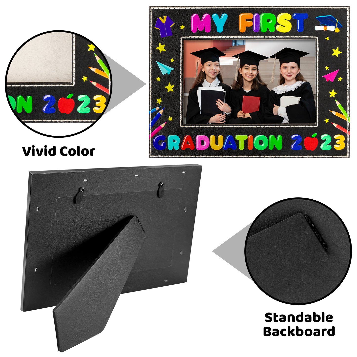 COcnny Kindergarten Graduation Picture Frame, Preschool 2023 My First Graduation Decorations, Congratulations Kindergarten Grad Gifts Photo Frame Decor, Graduation Party Supplies for Kids (4” x 6”)