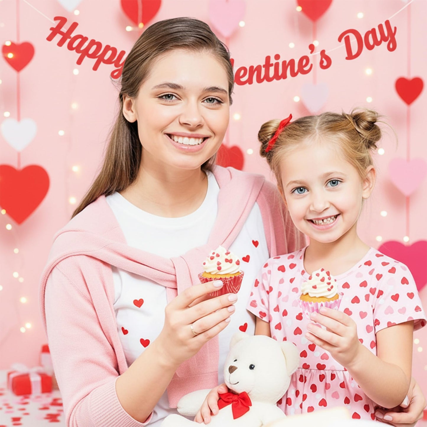 COcnny 600pcs Valentine’s Day Plaid Mini Cupcake Paper Liners, Sweet Checkered Baking Cups Muffin Cupcakes Wrappers, Pink Red Candy Cake Chocolate Wrap Making Supplies for Party Birthday (10 Styles)