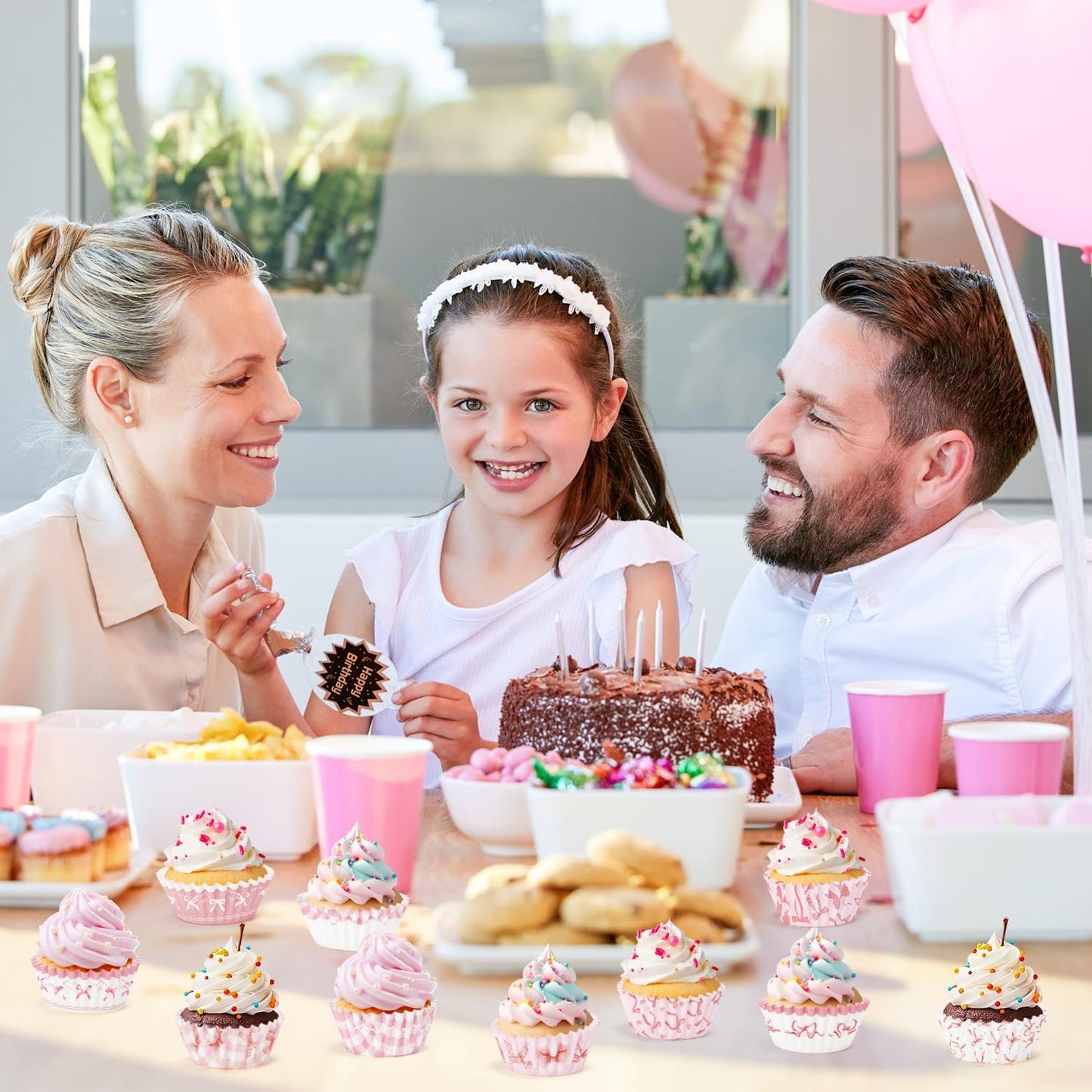 COcnny Bow Mini Cupcake Liners - 600pcs Pink Bowknot Baking Cups Muffin Paper Cupcakes Wrappers for Birthday, Candy Cake Chocolate Wrap Making Supplies for Baby Shower Wedding Bachelorette Party