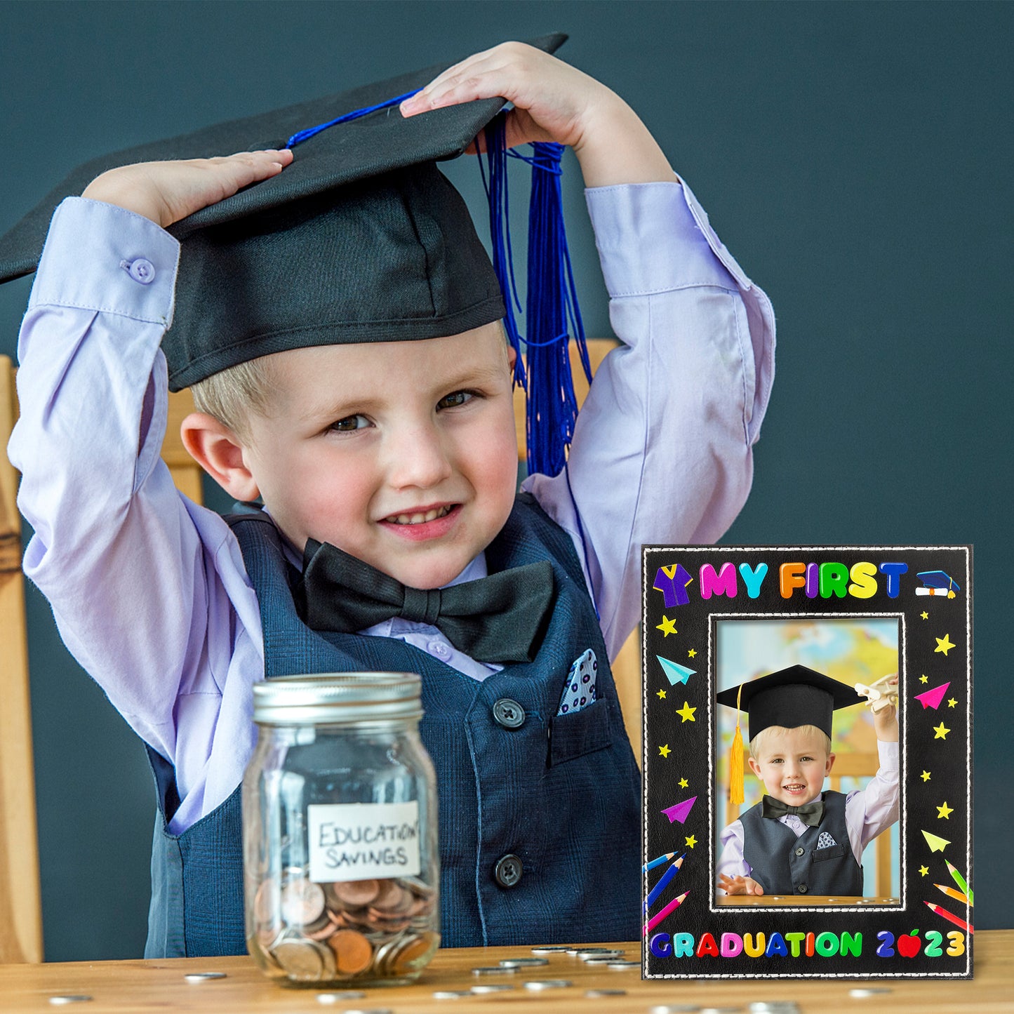 COcnny Kindergarten Graduation Picture Frame 2024, Preschool My First Graduation Decorations, Congratulations Kindergarten Grad Gifts Photo Frame Decor, Graduation Party Supplies for Kids (6” x 4”)