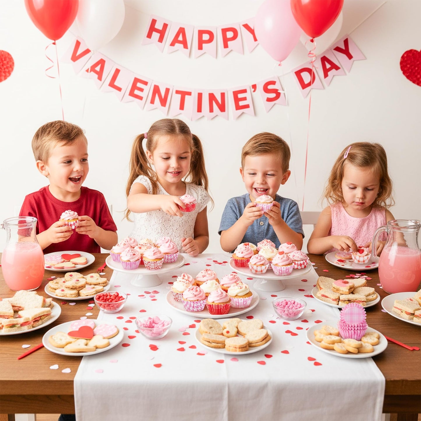 COcnny 600pcs Valentine’s Day Plaid Mini Cupcake Paper Liners, Sweet Checkered Baking Cups Muffin Cupcakes Wrappers, Pink Red Candy Cake Chocolate Wrap Making Supplies for Party Birthday (10 Styles)