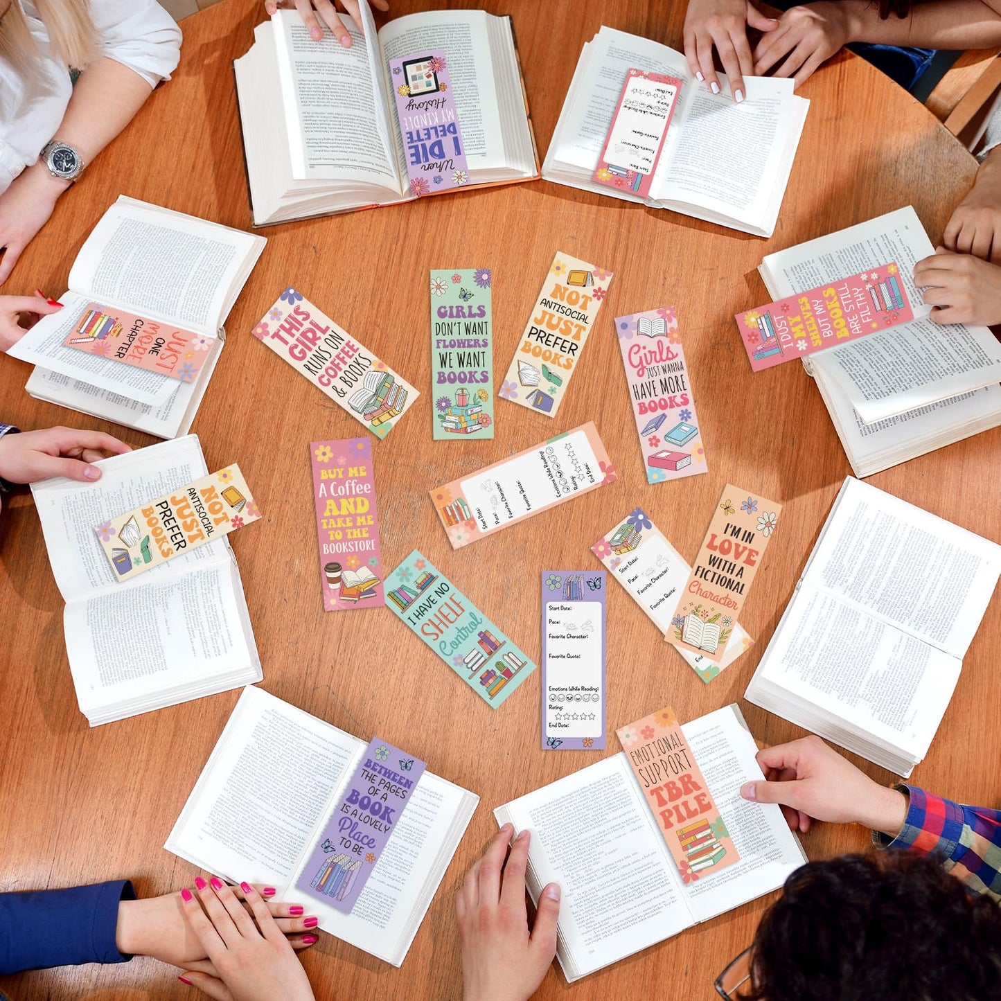 COcnny Book Lover Bookmarks for Women- 150pcs Reading Tracker Log Book Review for Reading Lovers, Timer Bookmark Bulk, Funny Bookish Items Study Records Tracker for Teacher Student Classroom Library