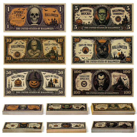 COcnny Halloween Play Bucks for Game - 600pcs Spooky Paper Money for Party